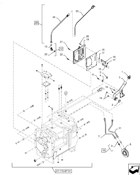 87544717 - Трубка масл. КПП скор. T8T8./Mg.