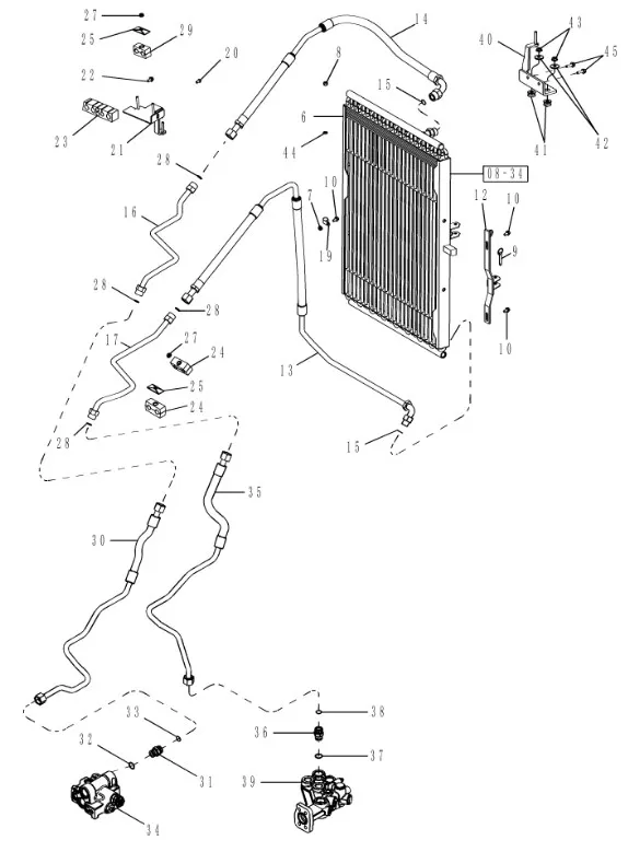 87364972 - Шланг гидравл. радиат. масл. T8/Mg.